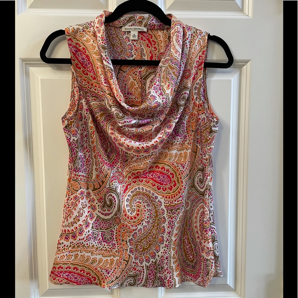 Banana Republic Sleeveless Paisley Top Small
